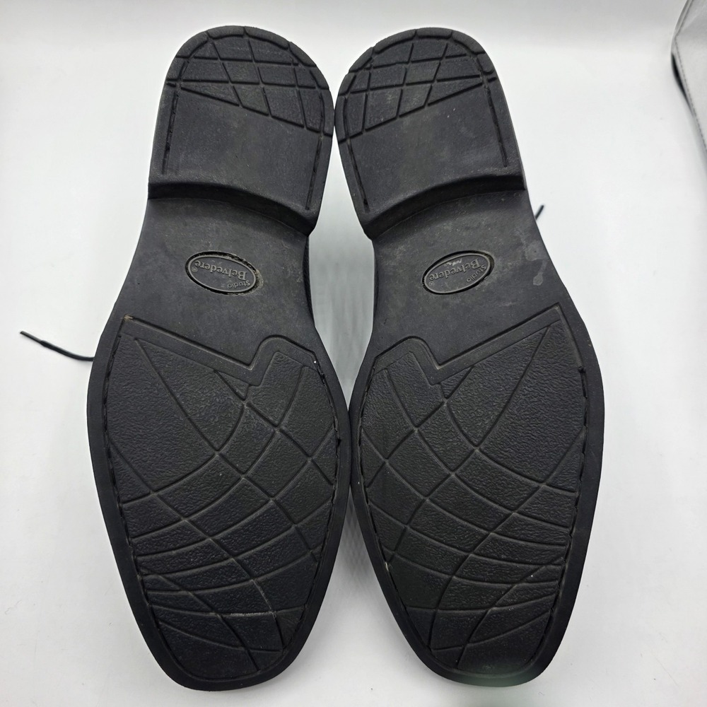 Belvedere Dress Shoes Mens 8.5 D Black Leather Florence Oxford Pebbled Cap Toe - Picture 9 of 12